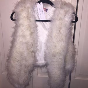 Cream fur vest