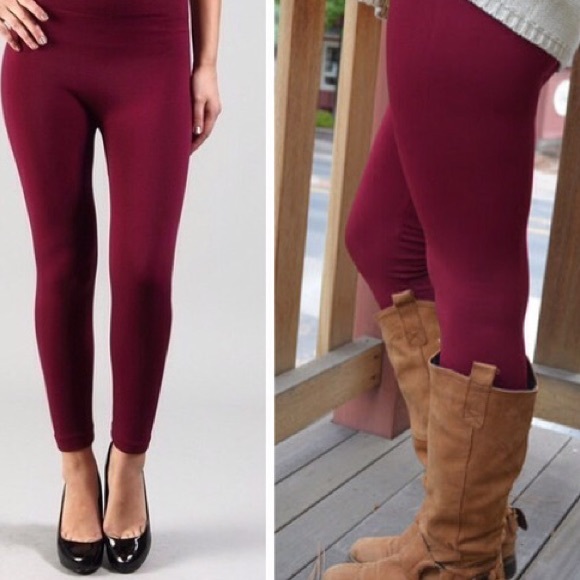 Fleece LEGGINGS Tummy Control High WAIST 8 COLORS - Picture 7 of 9