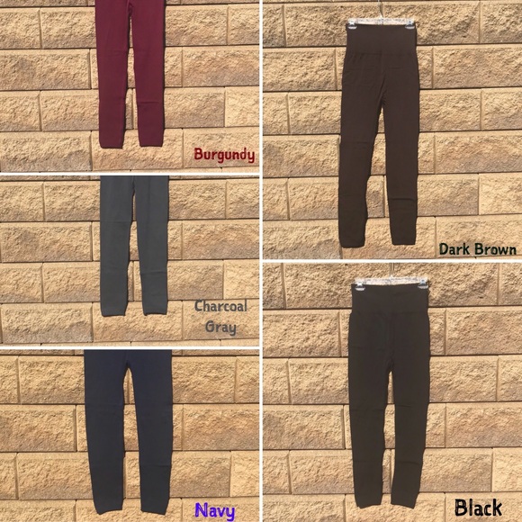 Fleece LEGGINGS Tummy Control High WAIST 8 COLORS - Picture 3 of 9