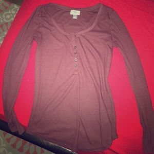 Cute maroon button down Henley