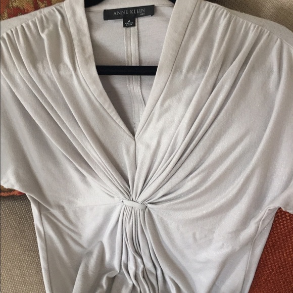 Anne Klein Tops - Ann klien Waterfall neckline grey top