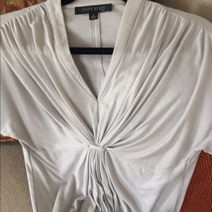 Ann klien Waterfall neckline grey top