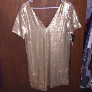 Gold sequin New Years Eve dress