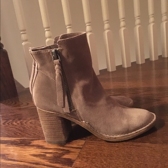Dolce Vita Suede Taupe Healed Booties