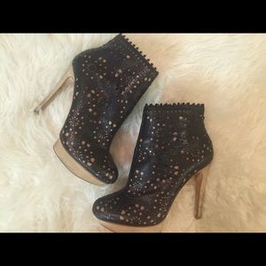 BCBG Max Azria laser cut booties