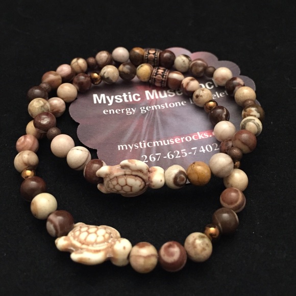 MYSTIC MUSE ROCKS! Jewelry - 2 Howlite & Jasper energy bracelets