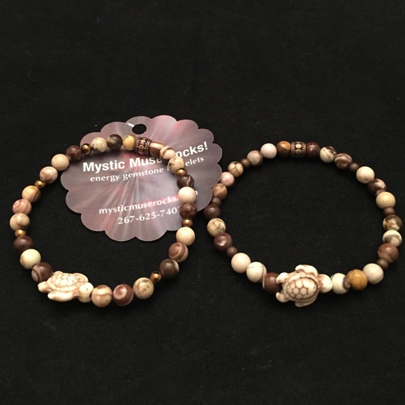 2 Howlite & Jasper energy bracelets - Picture 2 of 4