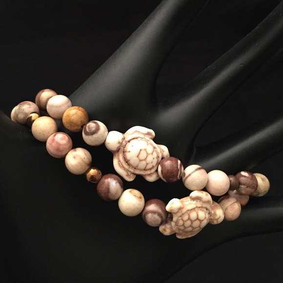 2 Howlite & Jasper energy bracelets - Picture 3 of 4