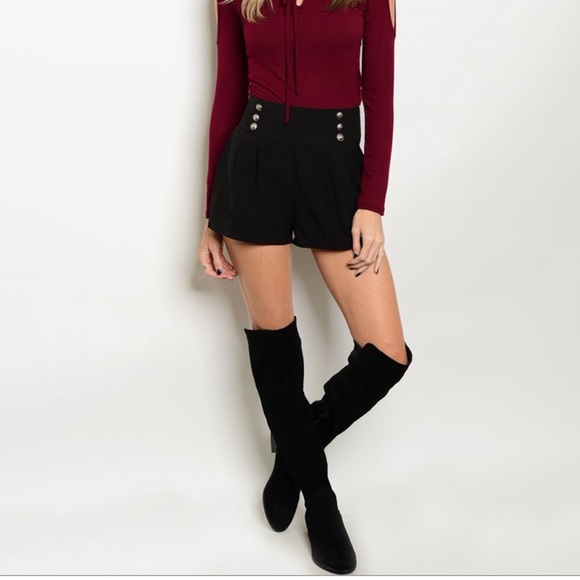 Black high-waisted shorts