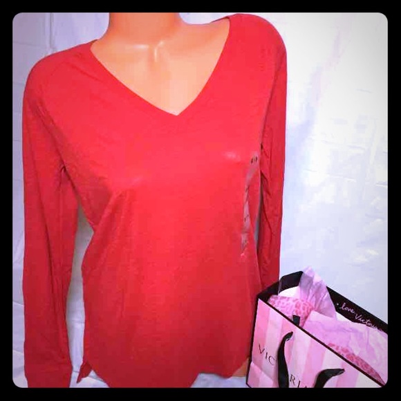 NWT Victoria's Secret long sleeve v-neck tee