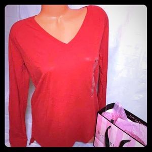 NWT Victoria's Secret long sleeve v-neck tee