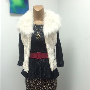 Faux fur white vest