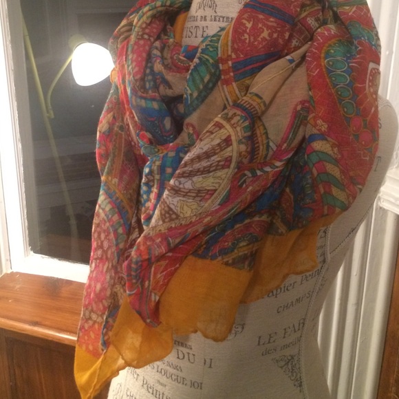 Colorful Gypsy Scarf! Perfect for Fall. - Picture 2 of 3