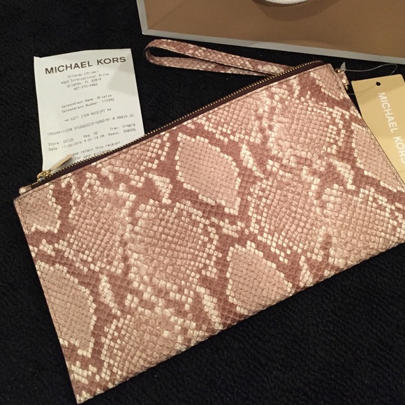 MK embossed leather studded wristlet - Picture 4 of 4