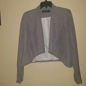 Gray blazer. Super cure and great for the office