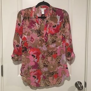 Printed Cache artist blouse