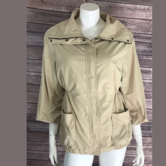 Vince Jackets & Blazers - VINCE Jacket Size Large Zip Up Beige 3/4 Sleeve