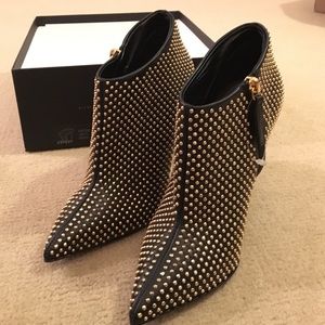 Giuseppe Zanotti Ester black GOLD STUDDED bootie