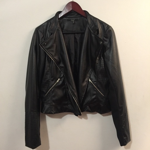 Papaya - Faux Leather Jacket