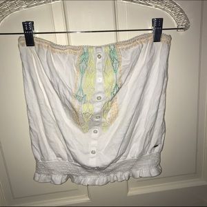 Oneill White Embroidered Tube Top