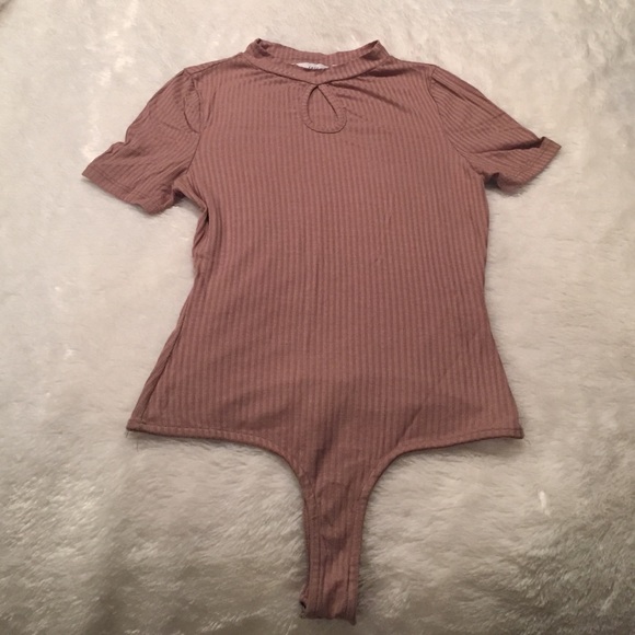 Tops - Taupe Body Suit with cut out
