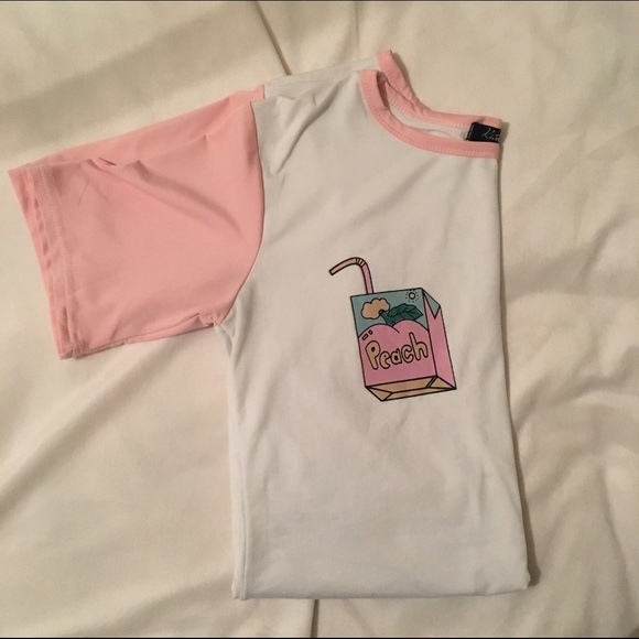 Peach Juice Box Baseball Tee