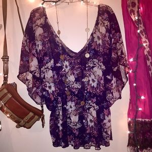 Floral Print Babydoll Blouse