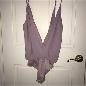 Tobi Buena Wrap Bodysuit in Mauve