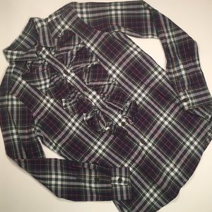 Ralph Lauren Rugby Bowie Ruffle Plaid Shirt 8