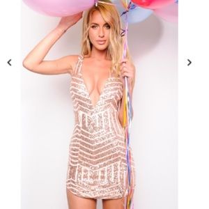 Rose gold sequence dress! Hello Molly