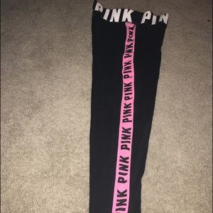 PINK leggings with pink stripe