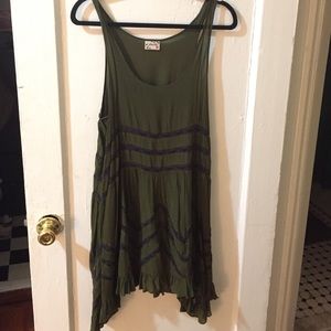Free People Intimate Forest Green Slip Dress
