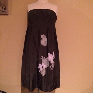 Gap strapless silk blend floral dress size 6