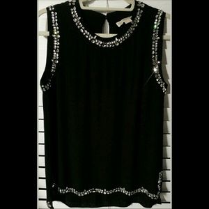 Michael Kors rhinestone trim tank