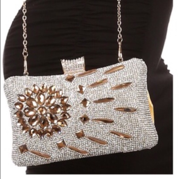 Gold rhinestone evening clutch from Vixen Stuff