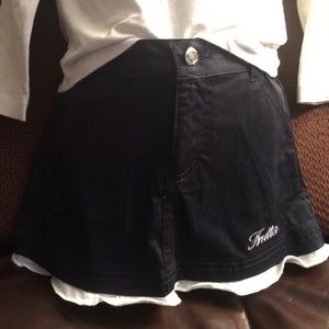 Frutta baby blue/ white cotton pockets skirt 2T