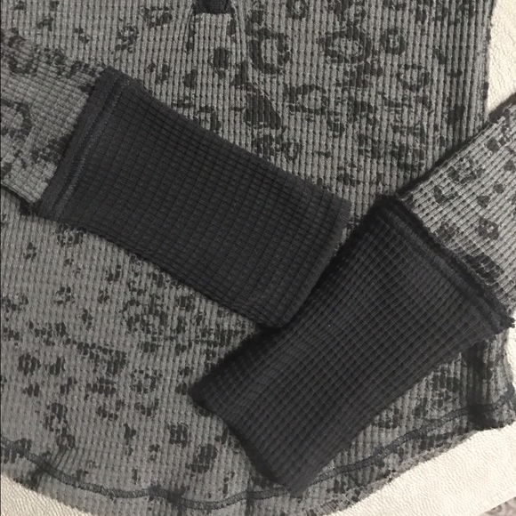 Free People Davis Printed Henley Thermal Top - Picture 2 of 4