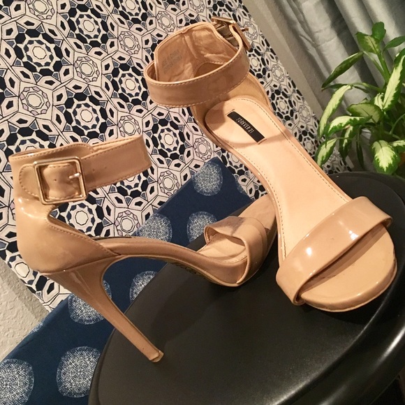 Forever 21 Shoes - Nude Strappy Platform Stiletto Heels