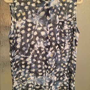 Blue multi color top