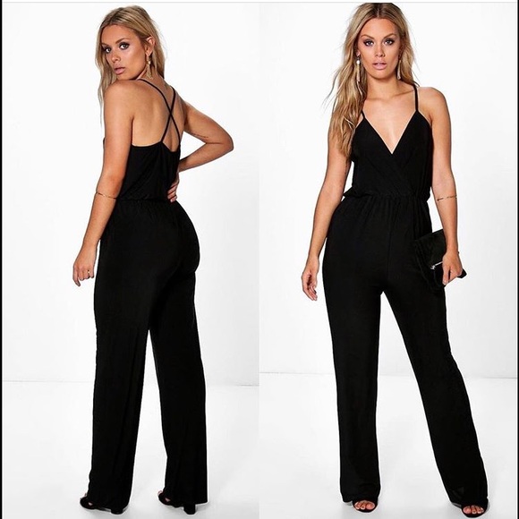 Boohoo Plus Pants - Wrap Front Jumpsuit