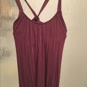 Raisin colored cross backed tank.