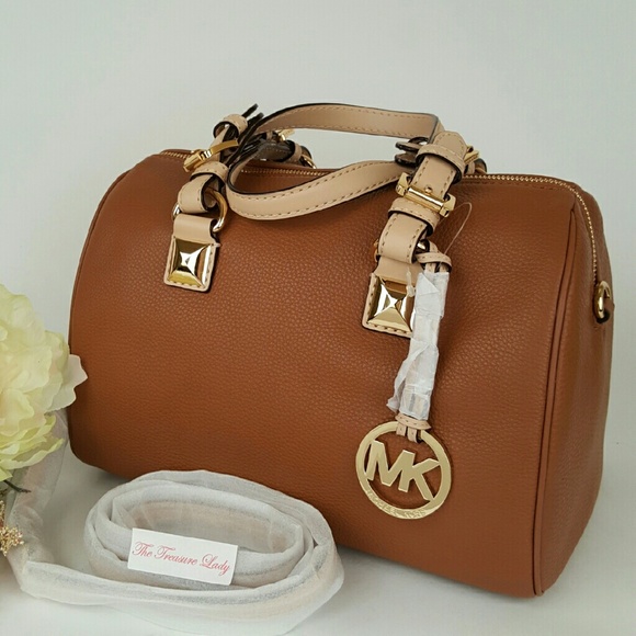 mk grayson satchel brown