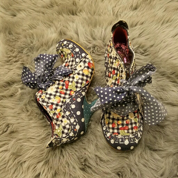Irregular Choice Gingham Polka Dot Ribbon Heels