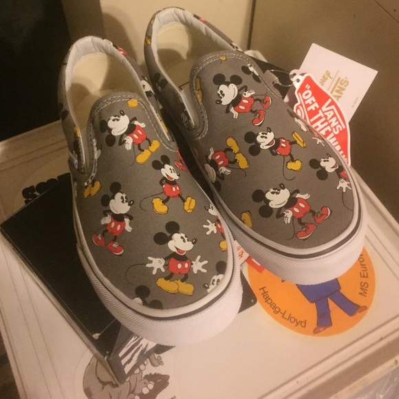 Vans Disney Mickey Mouse Slip Ons NWT