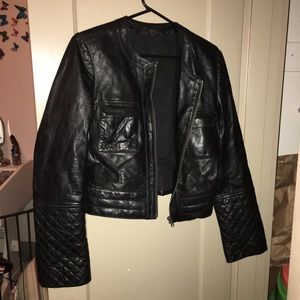 TROUVE real leather moto jacket
