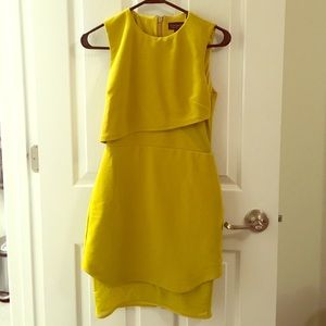 *NEW* TOPSHOP Mustard green sheer panel dress