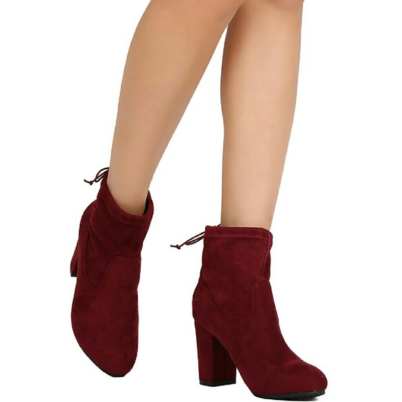 Booties ❤NEW ARRIVAL❤ Rear Tie COLOR:WINE - Picture 2 of 5