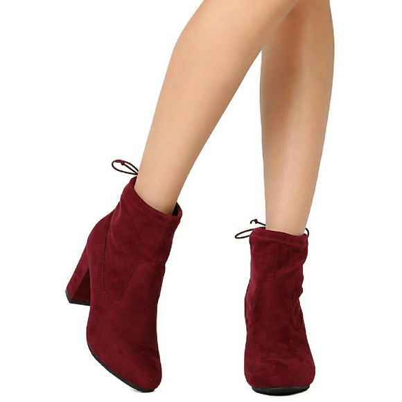 Booties ❤NEW ARRIVAL❤ Rear Tie COLOR:WINE - Picture 3 of 5