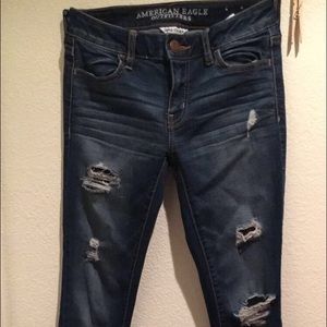 AE dark ripped jeans. Size 2