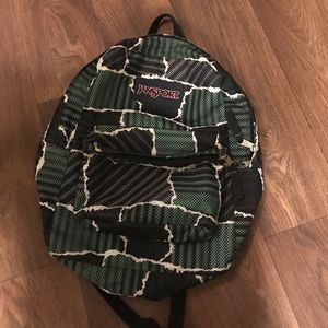Black & Green Jansport Backpack